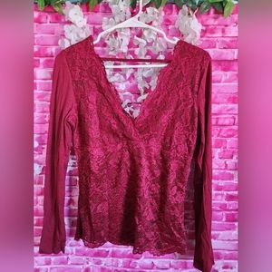 Burgundy lace blouse ❤️